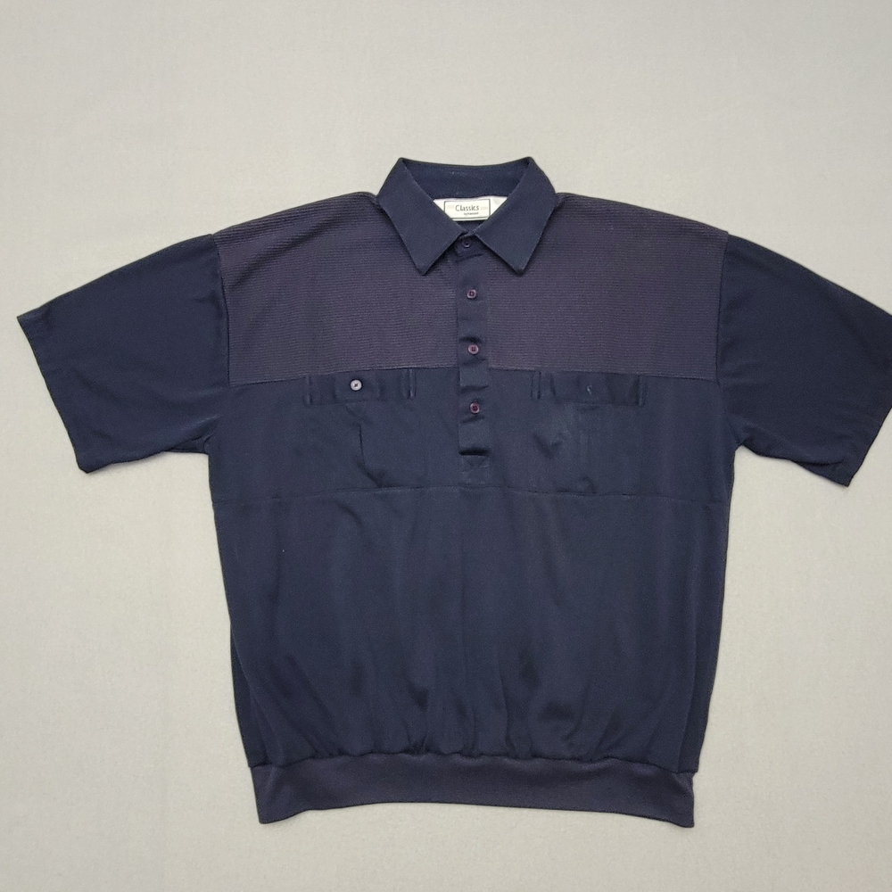 Vintage Classics By Palmland Navy Blue Polo Shirt Men’s Size L Gaucho.